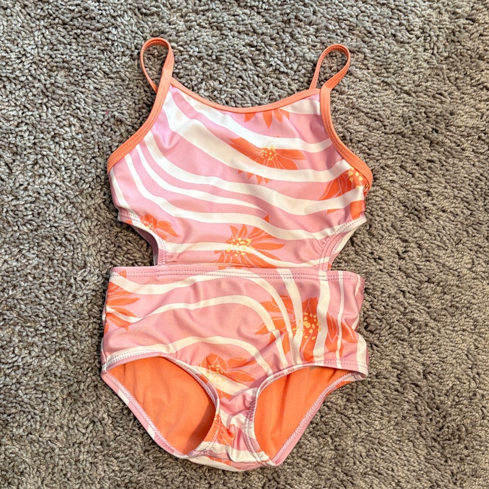 Kids Swimwear - Pink and Orange Swimsuit